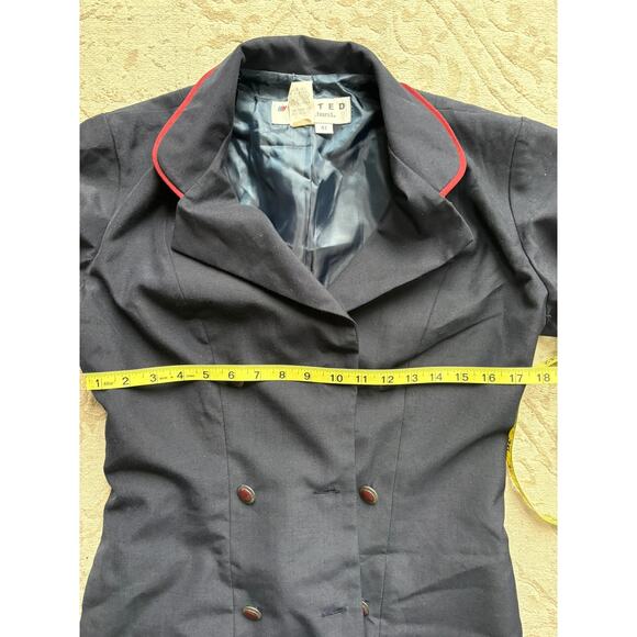 Vintage United Continental Airlines Stewardess Uniform Dress Navy 4T 1980s–90s - Picture 6 of 8